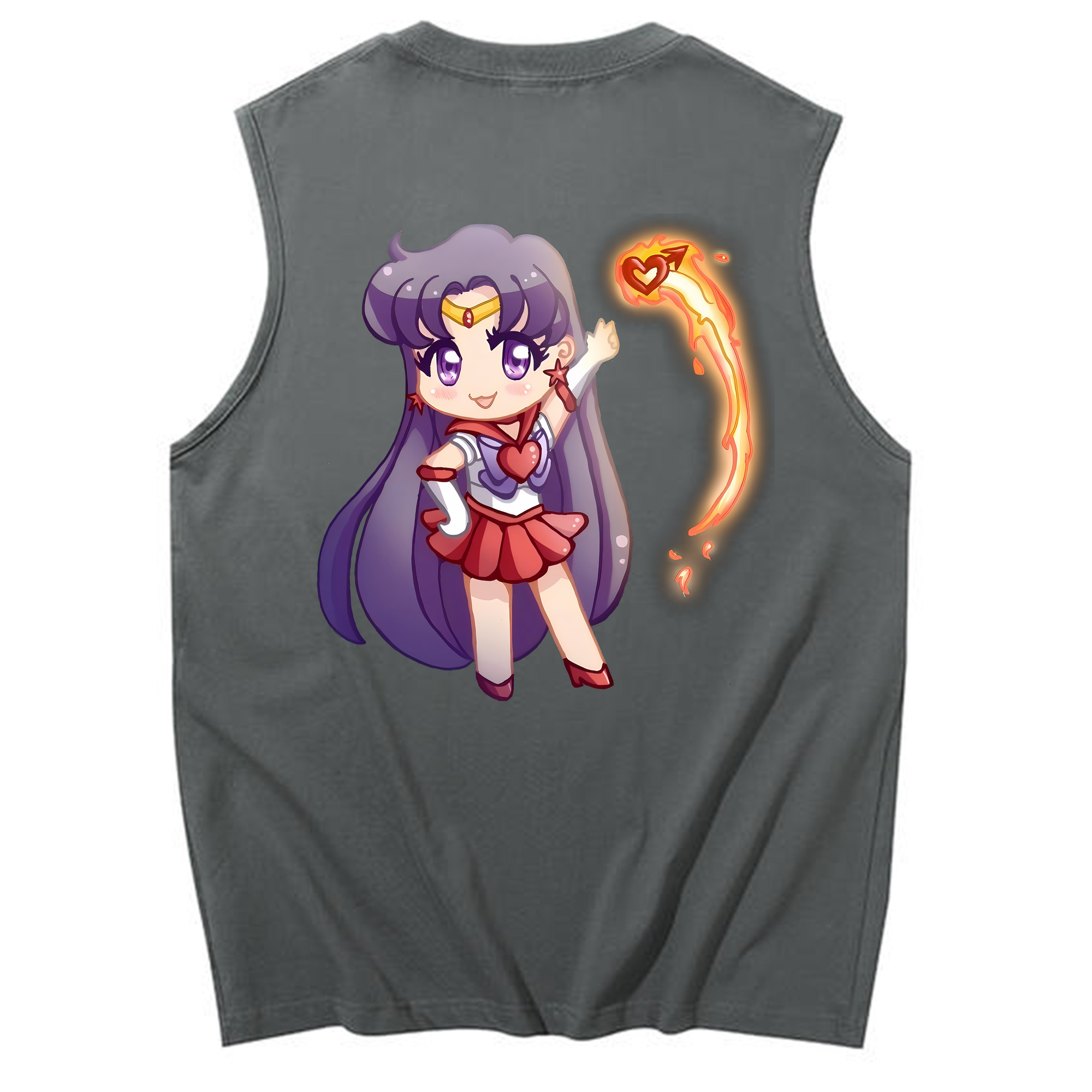 （画像用） 美少女戦士セーラームーン 火野レイ ひの レイ Sailor Moon Hino Rei （セーラーマーズ,Sailor Mars） コットン100％タンクトップ（背面プリント）